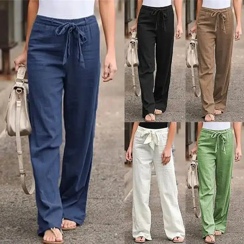 kf-A6ca45295766c469a8428a5634a1e67d3j Cotton Linen Trousers For Women - Image 1