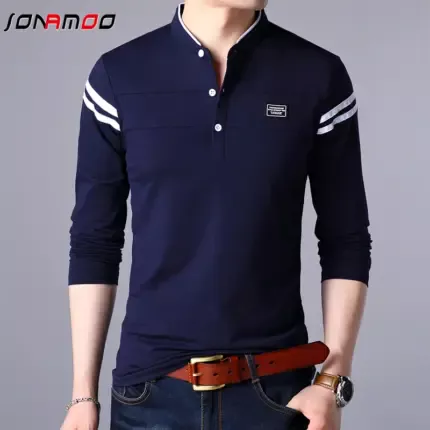 Casual Breathable Long Sleeve Polo T-shirt For Men