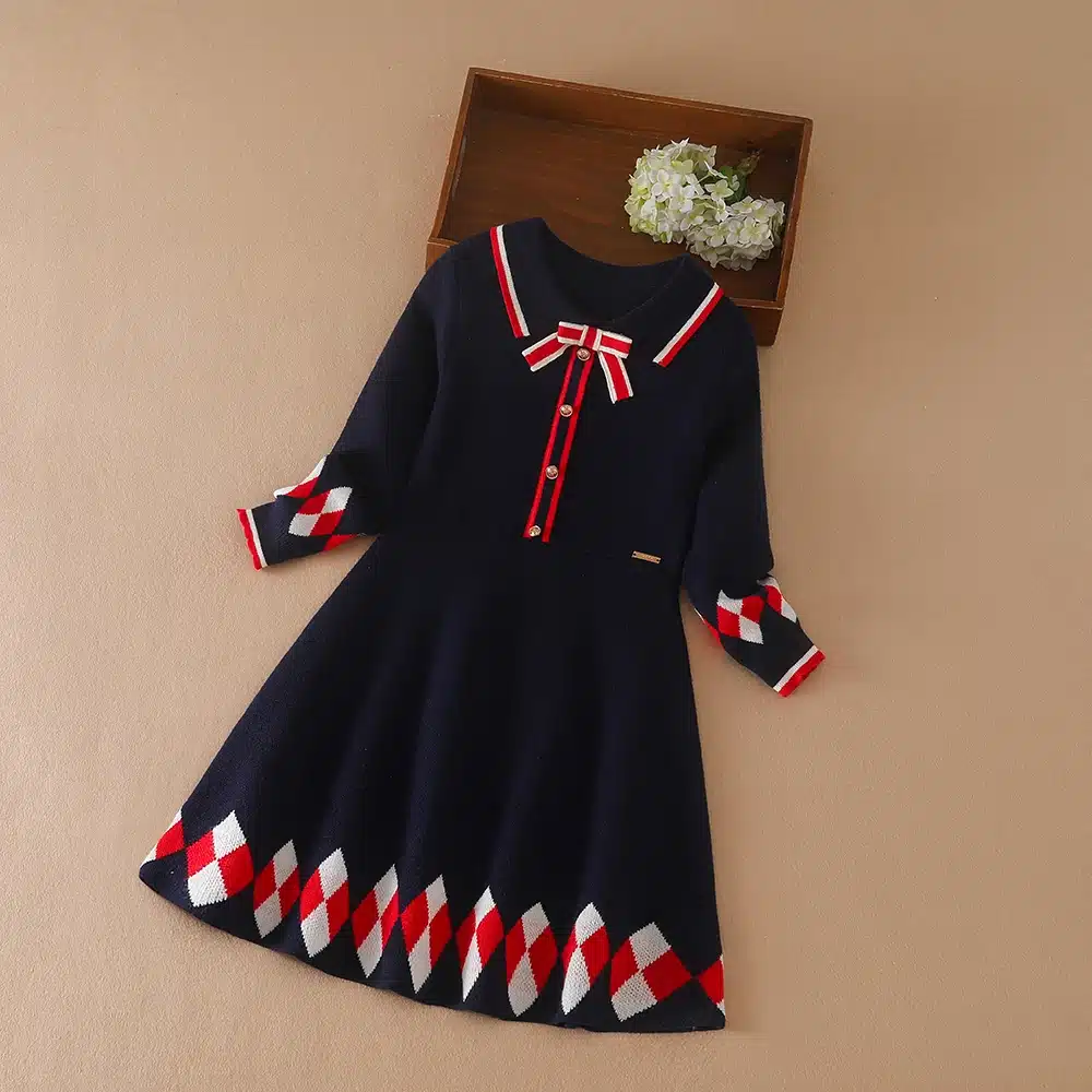 kf-S6b59e083efd04c91872ea03c6d1999ceq Warm Knitting Princess Dress For Kids - Image 1
