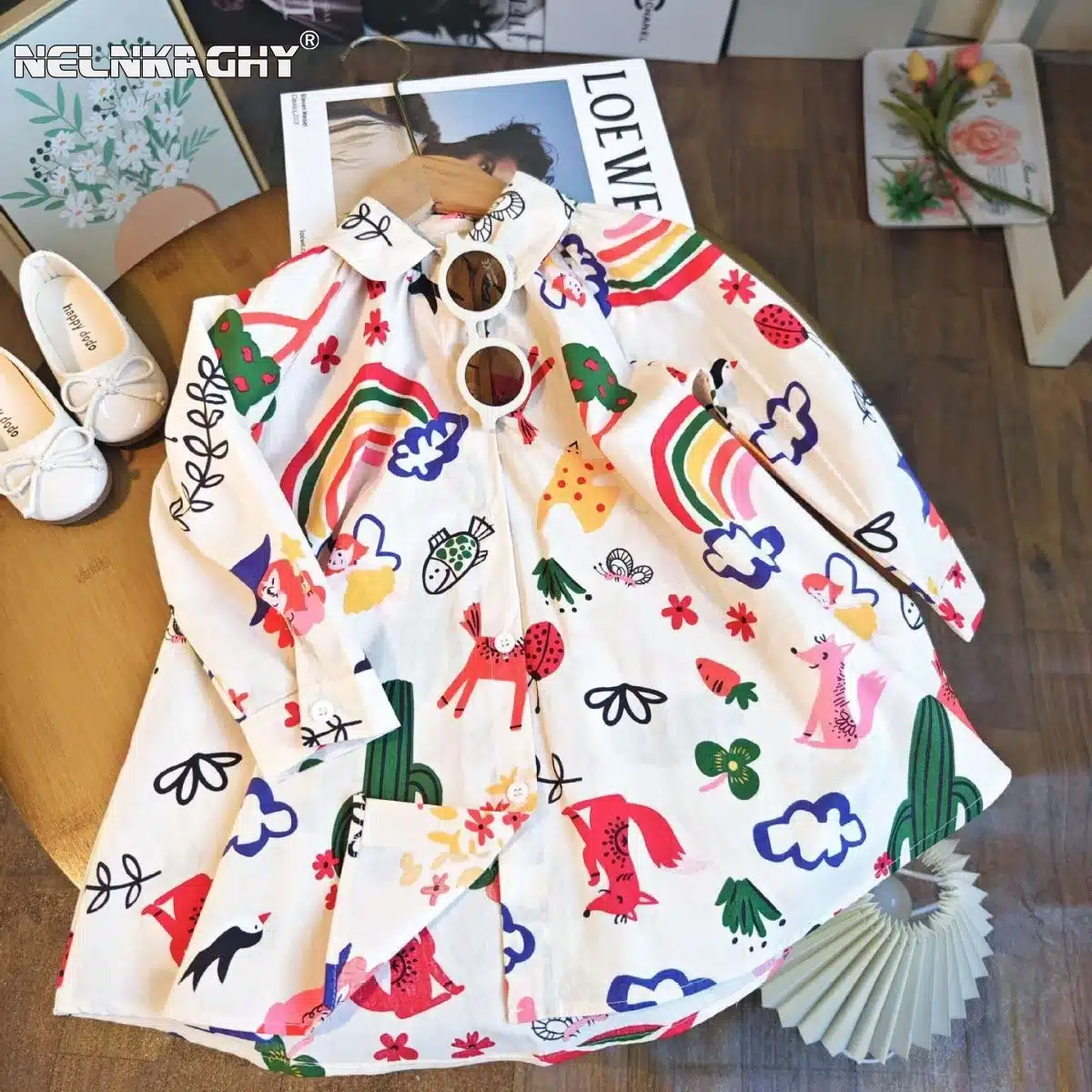 kf-S6d682cd3a0714c4ba6eb019ea11909d3G New Graffiti Dress For Kids - Image 1