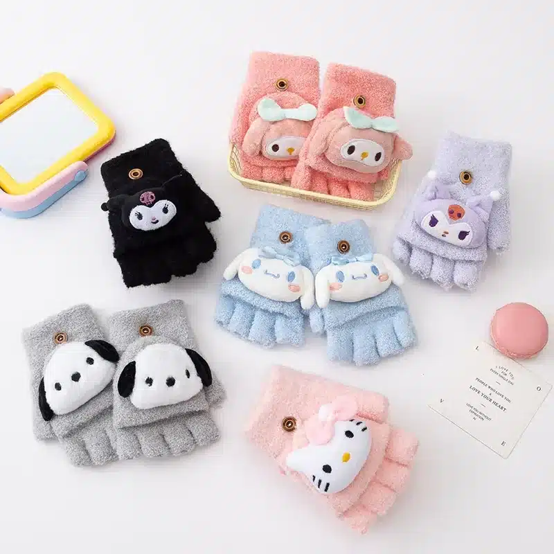 kf-Scc6e3e03405947eb88748e398f95662bX Knitted Half Finger Gloves For Kids - Image 1