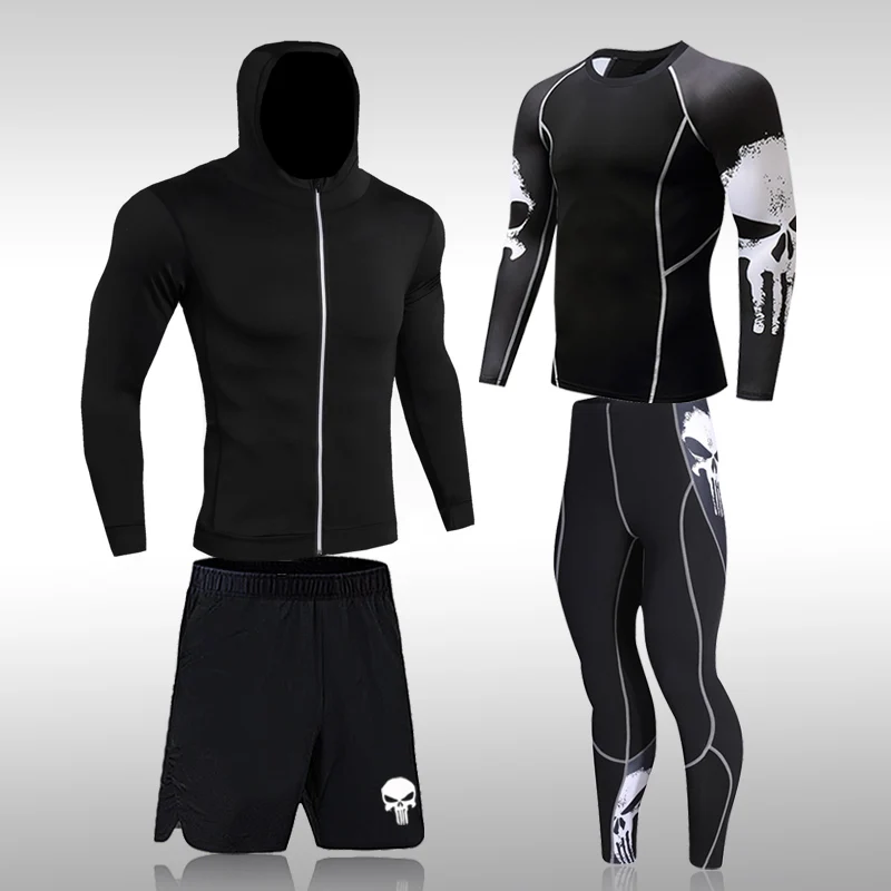kf-H755a7fdc6a394ac486778fcffa3cf0d8Z Breathable Compression Sportswear Suits For Men - Image 1