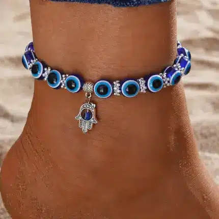 Blue Evil Eye Anklet For Women