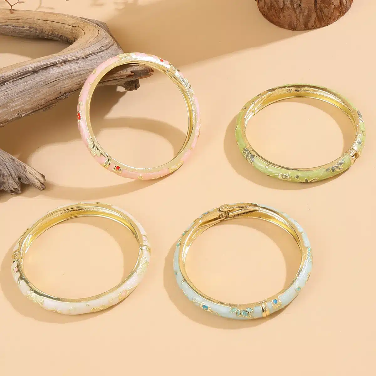 kf-S39ffb215e0864440a39b361efb1bcfa6U Flower Bangle Bracelet For Women - Image 1