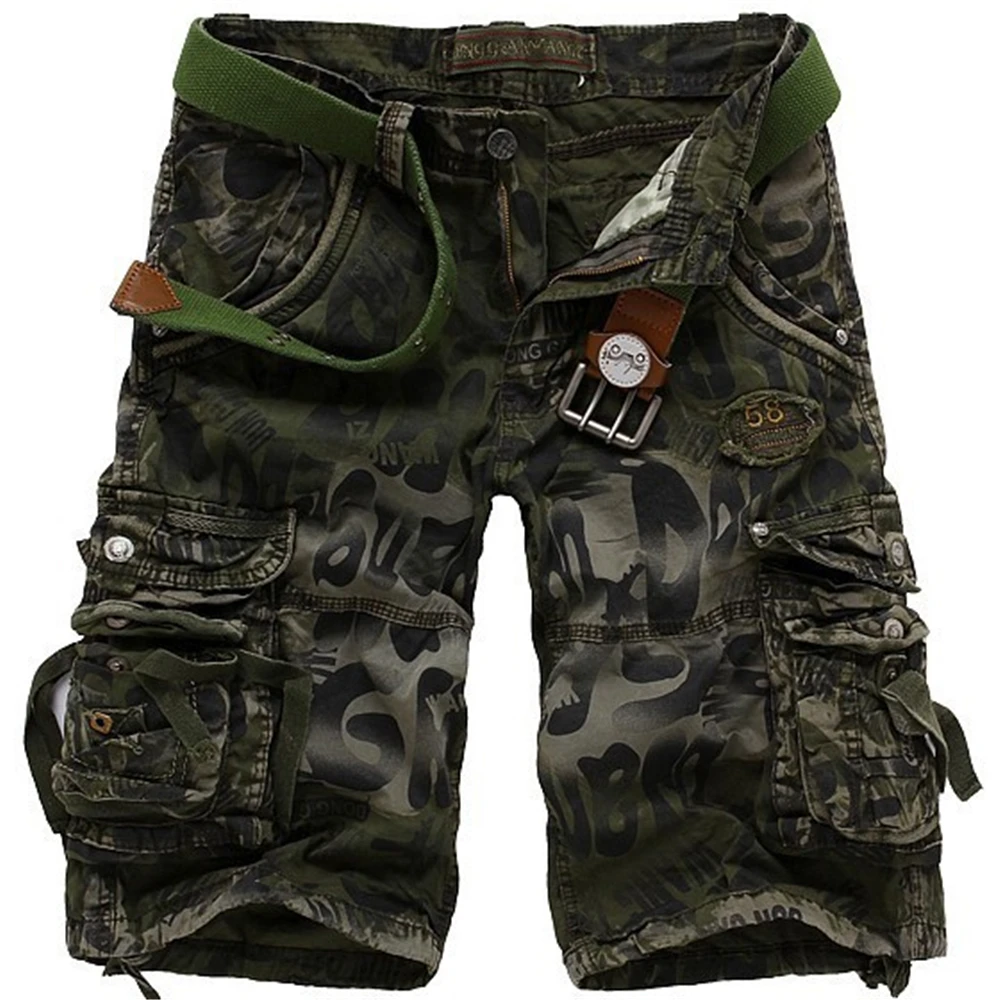 kf-S48e8431f421246ec9e9214c45a15437bJ Multi-Pocket Military Cargo Shorts For Men - Image 1