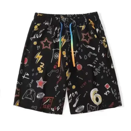 Summer Graffiti Print Shorts For Men