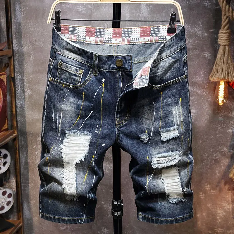 kf-S55075bf4ad6d4b44b803484177ca9b09Y Summer Ripped Shorts For Men - Image 1