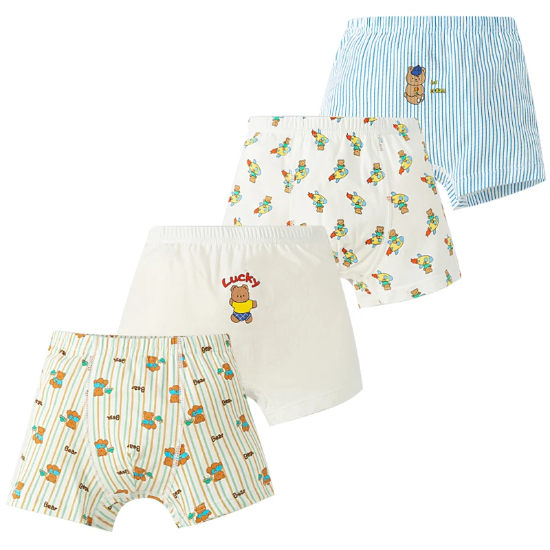 kf-S2d1668fa376b440a858df067e248d04fQ 4 Pcs Cotton Underwear For Kids - Image 1