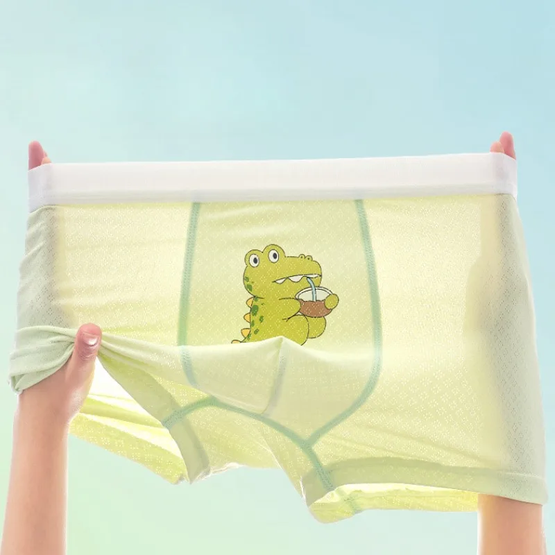 kf-S5809acac2f2945cfb2ccf7683bec7045R 4PCS Breathable Underwear For Boys - Image 1