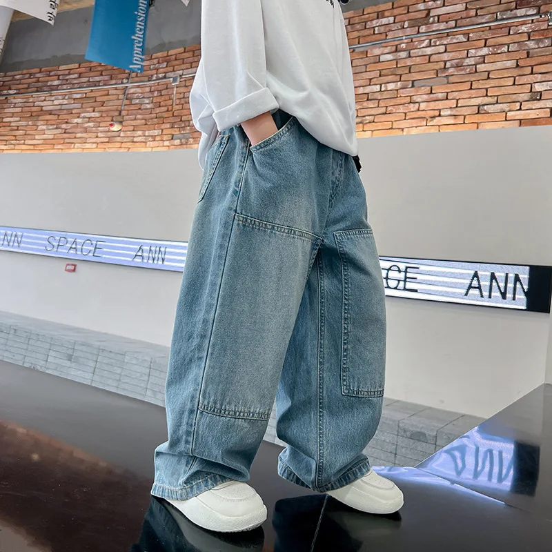 kf-Sb7fdf06cb0d7490e9f53b2f6144ab6edW Casual Cargo Jeans For Boys - Image 1