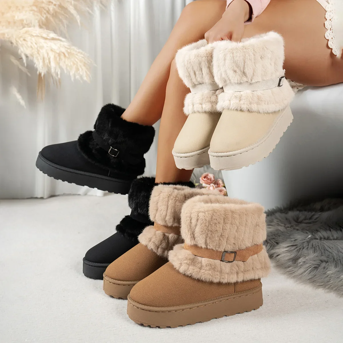 kf-S21fbd29066734815a977a99e1c521378t New Mid-Calf Snow Boots For Women - Image 1