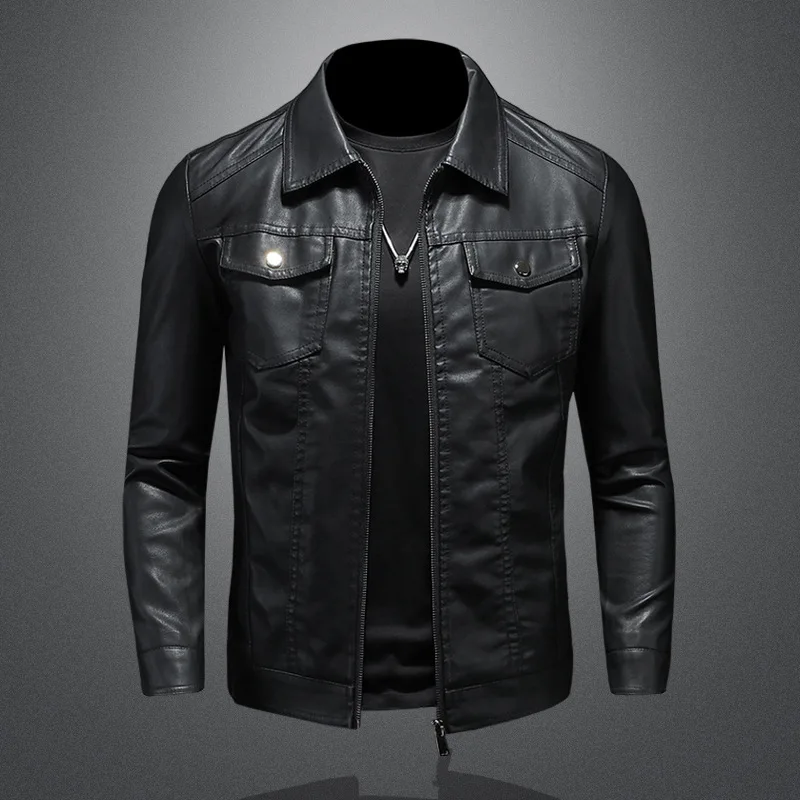 kf-S5d423d37e61a44f1b2ca5fad2d6b12480 Trendy Motorcycle PU Leather Jackets For Men - Image 1