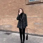 Luxury Tweed Plaid Blazers For Women - Image 3