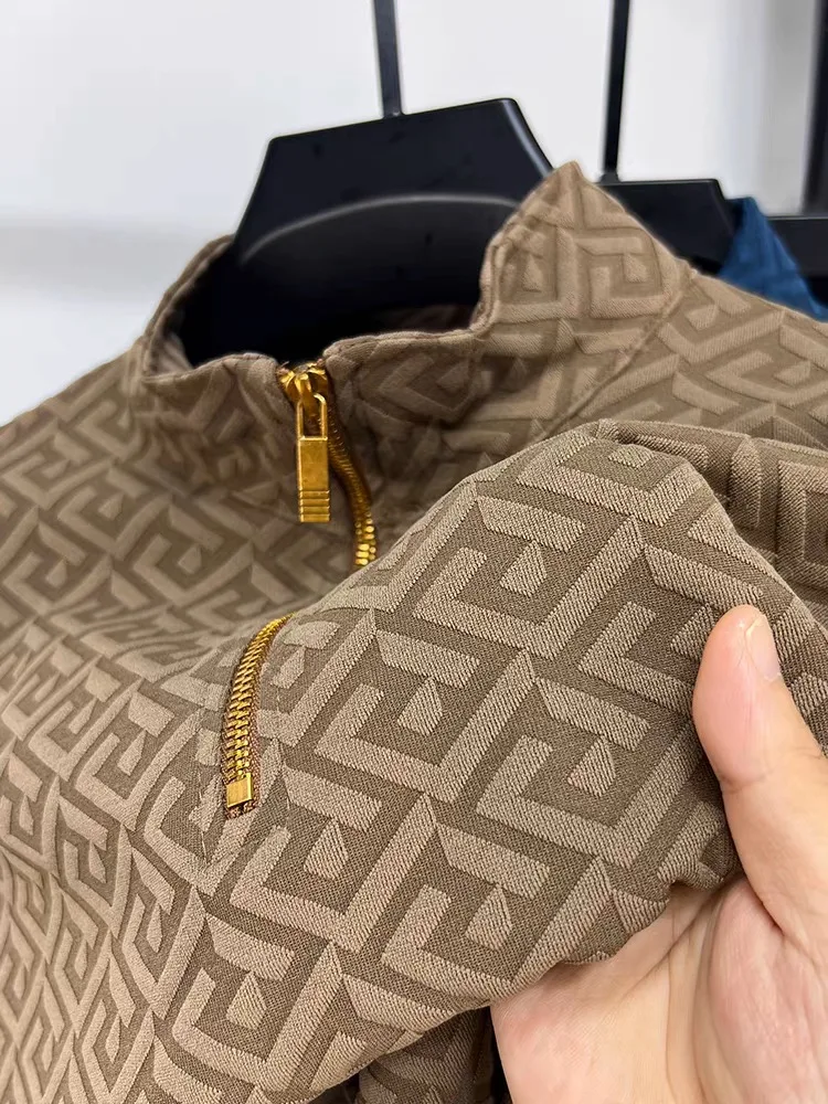 kf-S8ca05908419b4e17aa98c8f94eda15d5m Luxury Half Zipper Jumpers For Men - Image 1