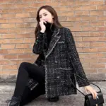 Luxury Tweed Plaid Blazers For Women