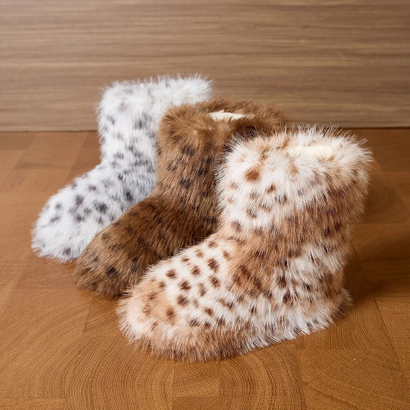 kf-Sd13c0570d7394c8aa2139ec15b4de2359 Fluffy Leopard Boots For Women - Image 1