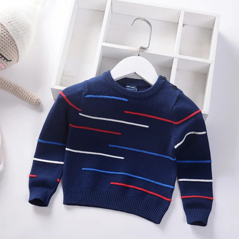 kf-Sd3fae8986763481994294555f42058fdD New Striped Cotton Sweaters For Boys - Image 1